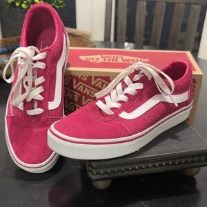 Vans Ward Cerise and White Sneakers